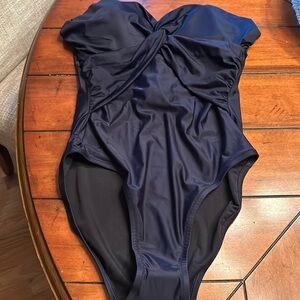 NWT J. Crew Navy One-Piece Swimsuit 10